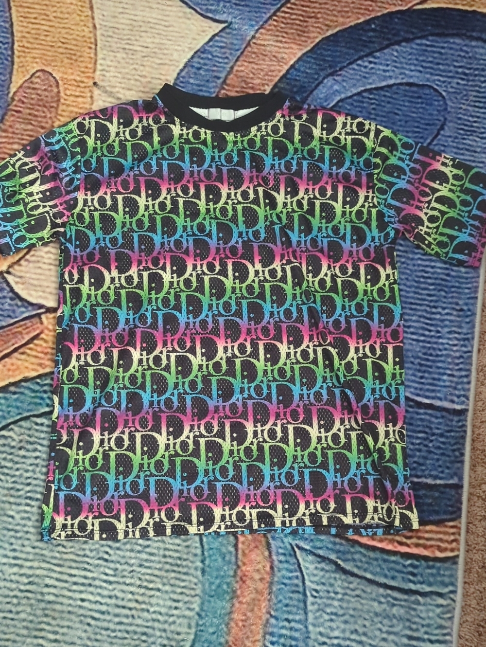 Dior Rainbow Jersey Shirt Size Small - So Cute! 👕